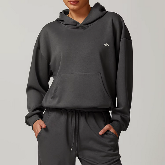Alo Yoga Cozy Luxe Set – Hoodie + Wide-Leg Pants