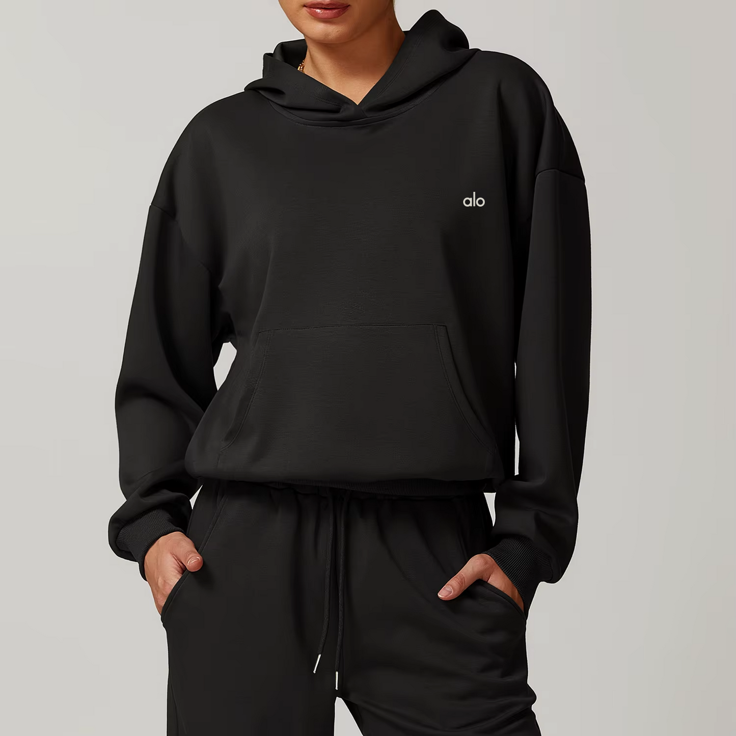 Alo Yoga Cozy Luxe Set – Hoodie + Wide-Leg Pants