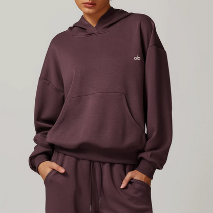 Alo Yoga Cozy Luxe Set – Hoodie + Wide-Leg Pants