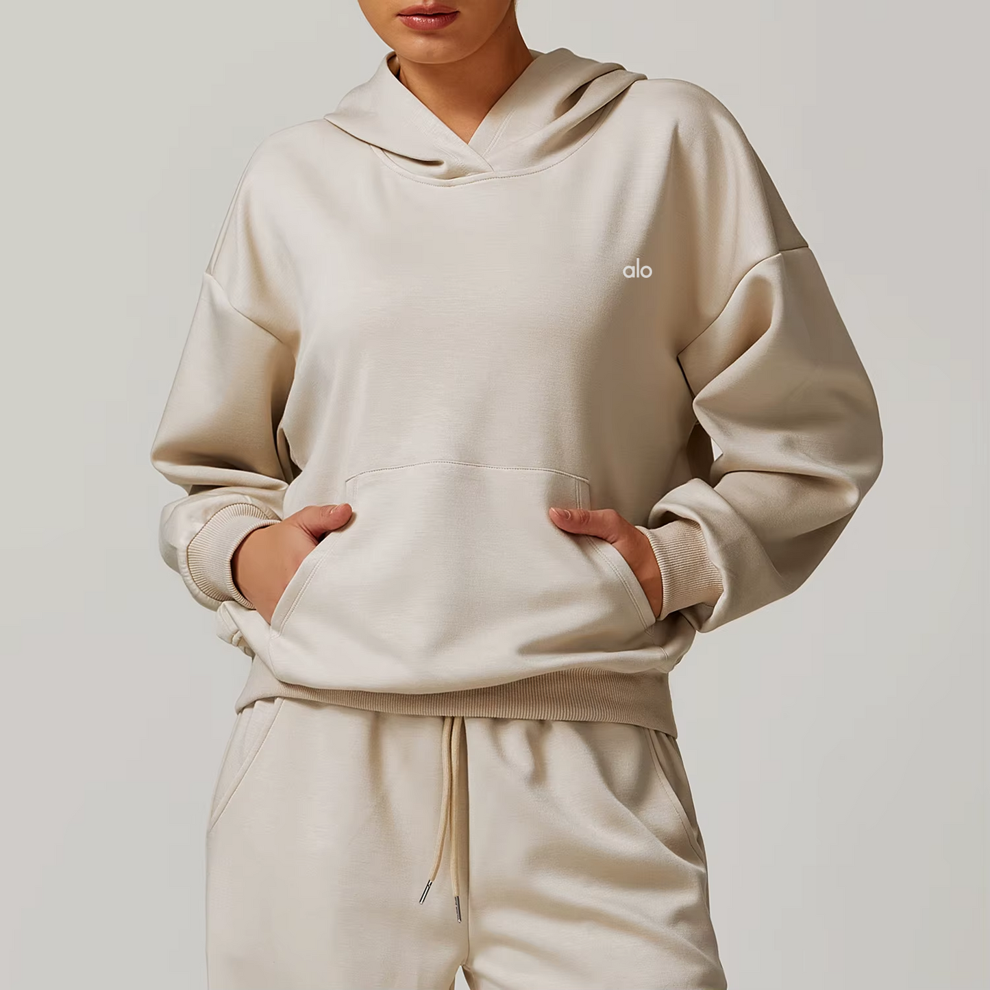 Alo Yoga Cozy Luxe Set – Hoodie + Wide-Leg Pants