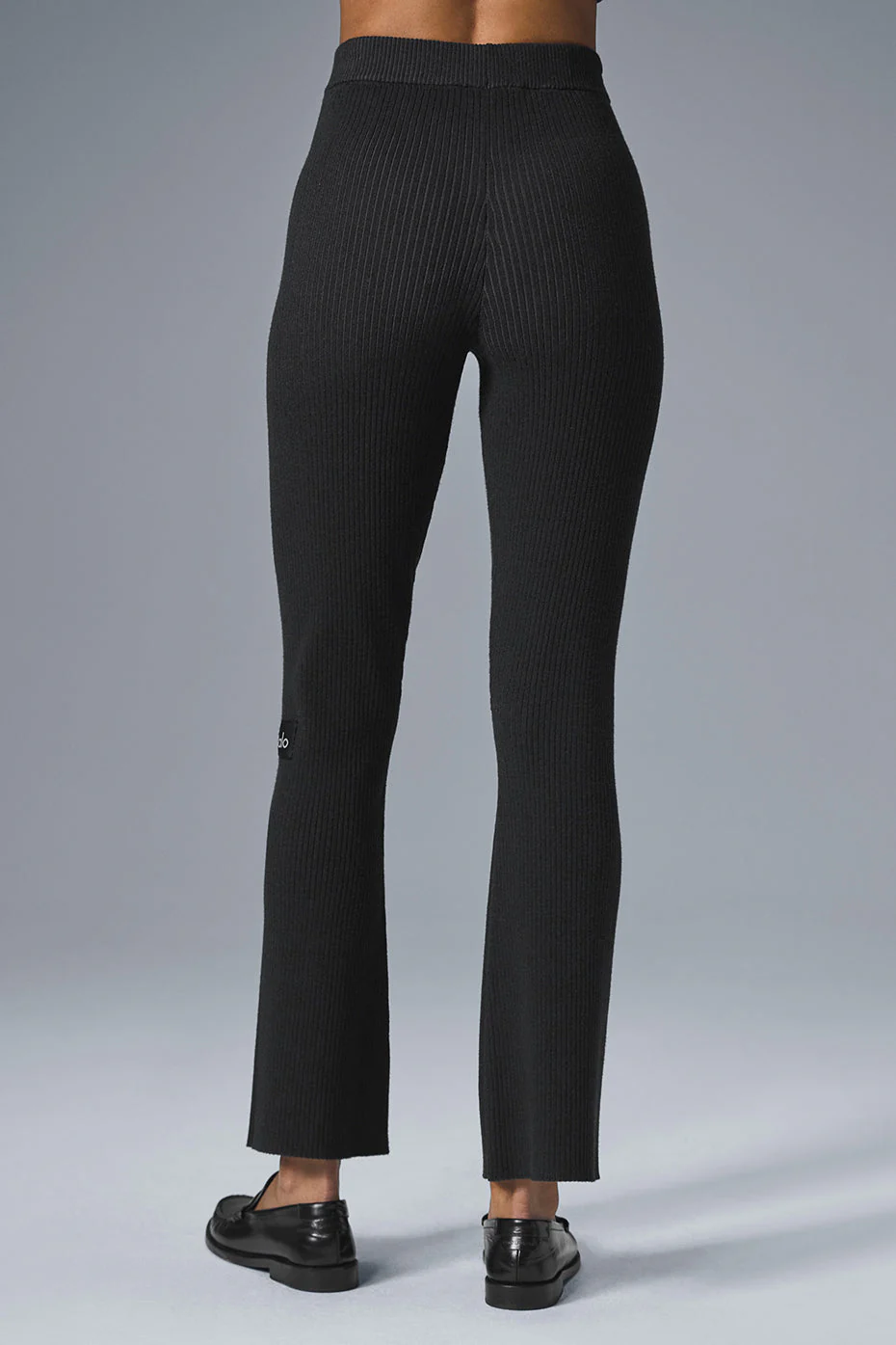 ALO YOGA Denim Knit High-Waist Flare Pant